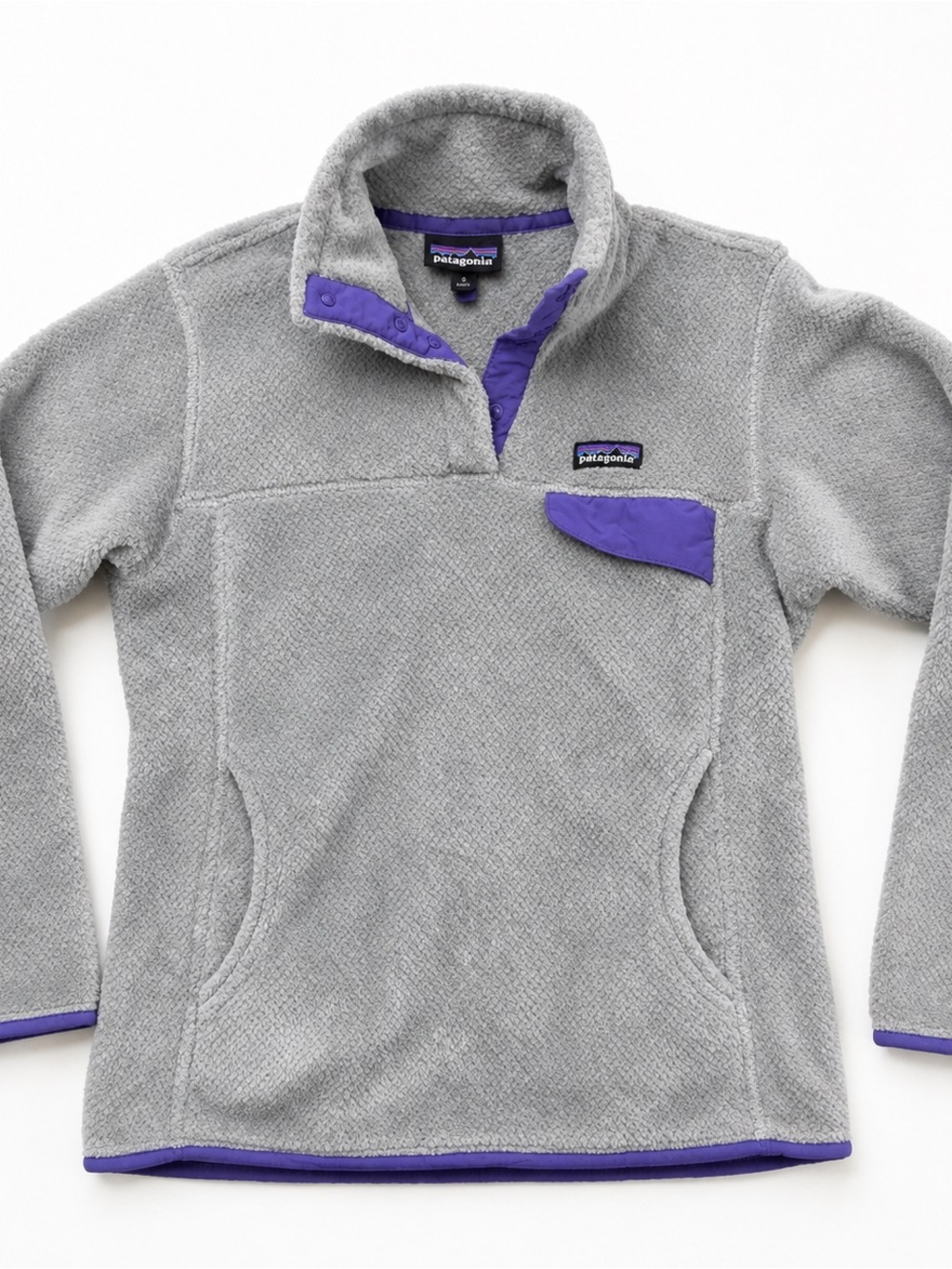 Patagonia Women's Fleece Pullover purple hiking sweater outdoor Snap T Style - Picture 2 of 10
